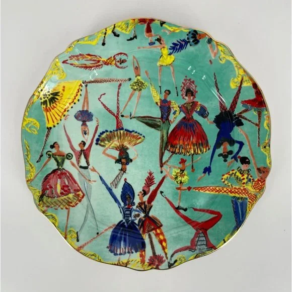 Anthropologie Pauline de Roussy de Sales Dessert Plate Turquoise 2022 NEW - Picture 5 of 5